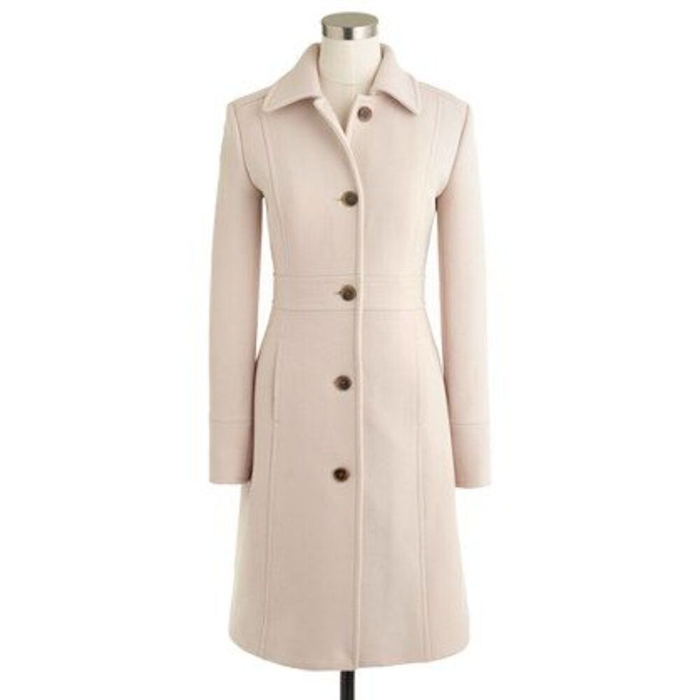 J.Crew Italian Double Cloth Wool Lady Day Coat in Vanilla Size S - Picture 3 of 16